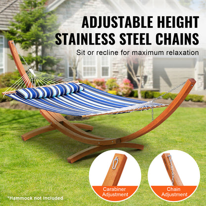 Houten Hangmatstandaard – Hangmat Frame – Houten Standaard – Boogvormige Steun – Outdoor Relaxstoel – Voor Hangmatten 270-400 cm – Verstelbare Hoogte – Draagkracht 215 kg