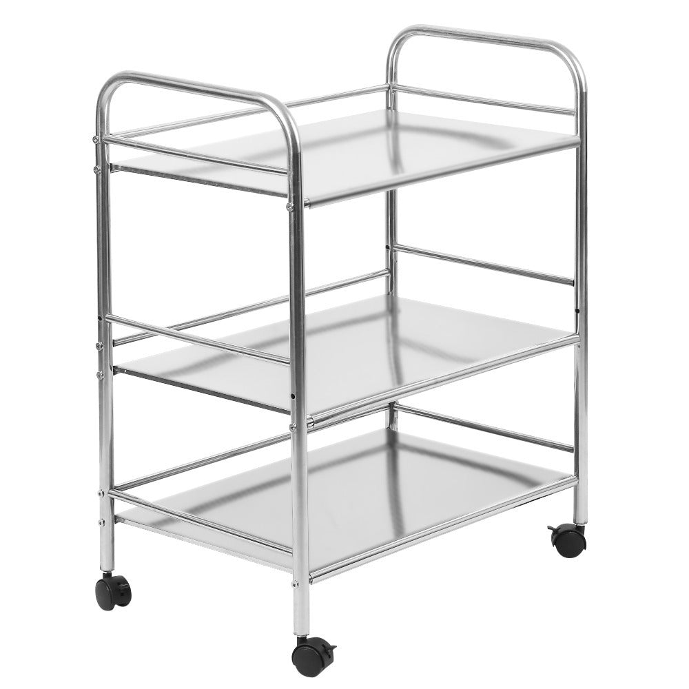 Opberwagen – Opbergwagen – Opbergrek – Werkplaatswagen – Verrijdbare Kar – 3-laags Metalen Frame – Soepele Wielen – 61x36x75 cm – Stevig & Duurzaam