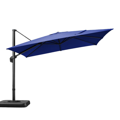 Parasol 3x3 Meter – Tuinparasol – Terrasparasol – Buitenscherm – Zonnescherm – Diepblauw – Verstelbare Hoogte – UV-Bescherming Met Mesh Panelen