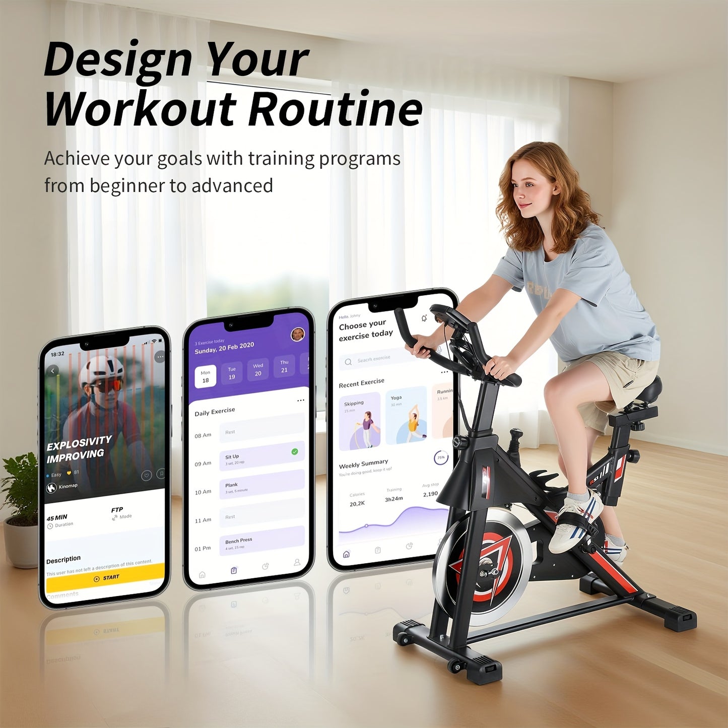 Hometrainer – Fitnessfiets – Indoorfietser – Exercise Bike – Fitnessapparaat – Magnetische Weerstand – Verstelbaar Zadel en Stuur – Max 150 kg Belastbaar