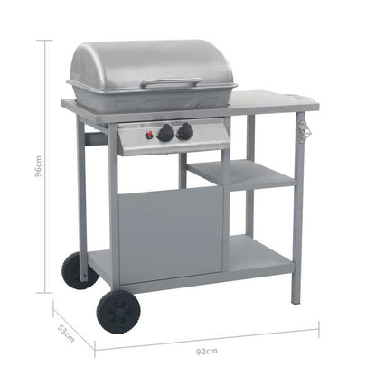 Barbecue – Buitenkeuken – Grill – Braadrooster – Gasbarbecue – Roestvrij Staal – 49x33 cm Grilloppervlak – 5,5 kW Gasvermogen