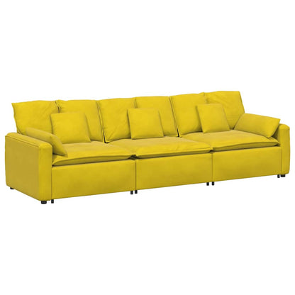 Hoekbank – Modulaire Bank – Loungebank – Zitbank – 3-zitsbank – Lichtgrijs – Polyester Bekleding – Stevig Metalen Frame