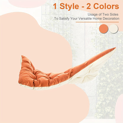 Waterdicht Buiten-2-Zits Reclame-Sofa met Verwijderbare Kussens – Robuust Handmatig Verstelbaar Lounge-Meubel voor Balkon, Tuin of Zwembad (Oranje/Beige)