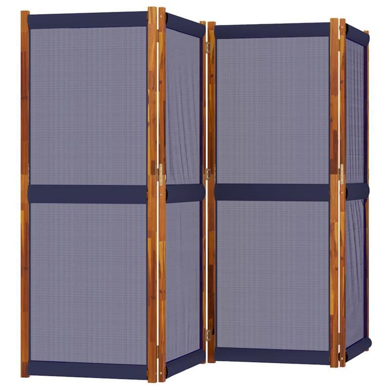 Roomdivider – Scheidingswand – Kamerscherm – Flexibele Wand – Paneelwand – Donkerblauw – 4 Panelen – 280 x 180 cm