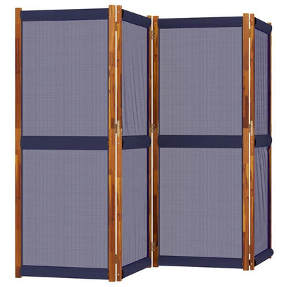 Roomdivider – Scheidingswand – Kamerscherm – Flexibele Wand – Paneelwand – Donkerblauw – 4 Panelen – 280 x 180 cm