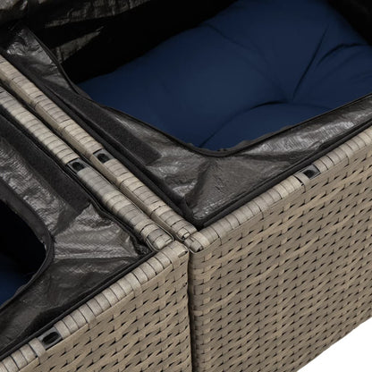 Loungeset – Tuinmeubelset – Tuinset – Loungestoelen – Tuinbank – Weerbestendig PE-Rattan – Inclusief Opbergruimte En Wasbare Kussens