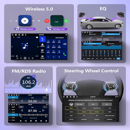 [4+128G] Car Radio for Ford F150 2004-2008 with Wireless Carplay/ Android Car, Motorsi 25.4 cm Incell Android Touchscreen Navi/ WiFi/ FM/ RDS/ SWC/ EQ + Back Camera, Incar Connectivity, Vehicle Multimedia System, Sleek Dashbo