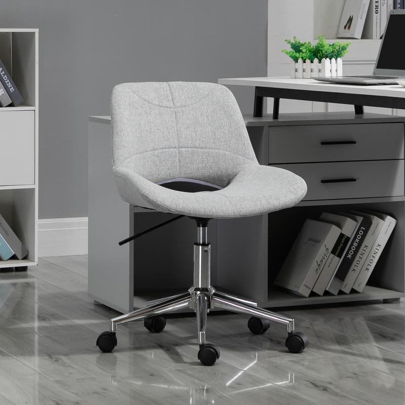Heavy-Duty Adjustable Office Chair with 360° Swivel & Height Adjustment - Ergonomic Lumbar Support, 109.77 KG Weight Capacity, Heavy-Duty Metal Frame Computer Desk Chair, Gray Rolling Computer/Gaming Chair for & Office (No W