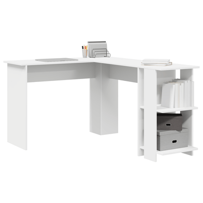 Hoekbureau – Bureau – Computerbureau – Werktafel – Wit – Ruim Werkblad – Duurzaam Gefineerd Hout