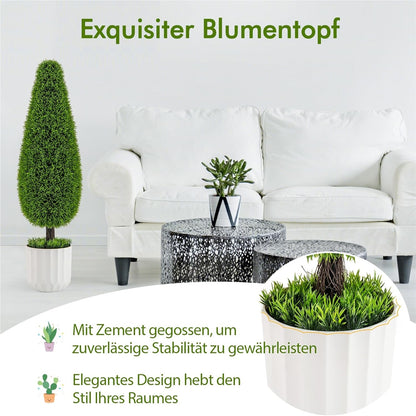 Kunstcipres – Kunstboom – Kunstplant – Sierplant – Kamerplant – Set Van 2 – 90 cm Hoog – Zonbestendig PE Materiaal