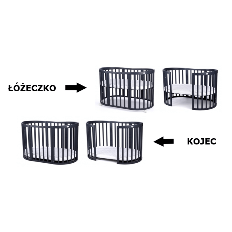Oval Kinderbed – Babybed – Peuterbed – Wieg – Kinderledikant – 7-in-1 Multifunctioneel – Duurzaam Beukenhout Met Natuurlijke Olie