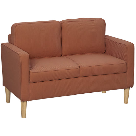 2-zitsbank – tweezitsbank – loveseat – kleine bank – canapé – met bergruimte en armleuningen – roze corduroy stof – massief houten frame – 117x63x79 cm