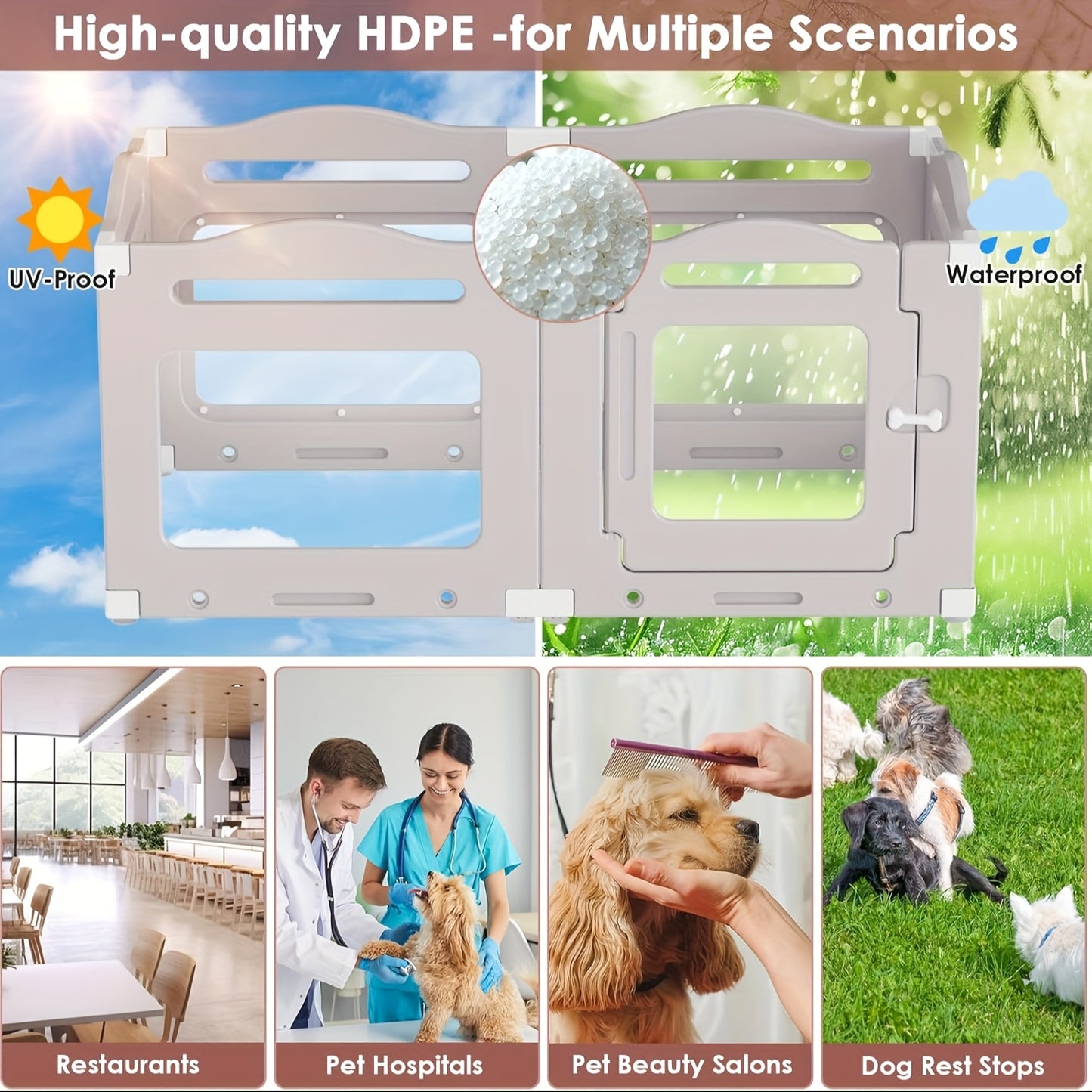 Hondenren – Puppyren – Dierenren – Hondenkennel – Hondenbox – Transparant Acryl – Opvouwbaar Met Deur – 60 cm Hoog – Inclusief Zuignappen En Grondankers