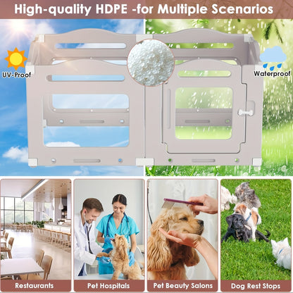 Hondenren – Puppyren – Dierenren – Hondenkennel – Hondenbox – Transparant Acryl – Opvouwbaar Met Deur – 60 cm Hoog – Inclusief Zuignappen En Grondankers
