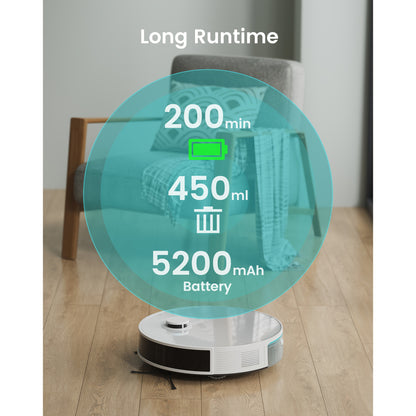Robotstofzuiger – Robot Cleaner – Automatische Stofzuiger – Dweilrobot – Slimme Stofzuiger – Lange Batterijduur 200 Minuten – Smart App Besturing