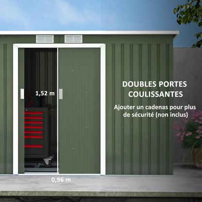 Tuinhuisje – Tuinschuur – Gereedschapsschuur – Berging – Buitenberging – Gegalvaniseerd Staal – Ruime Schuifdeuren 280x130x172 cm