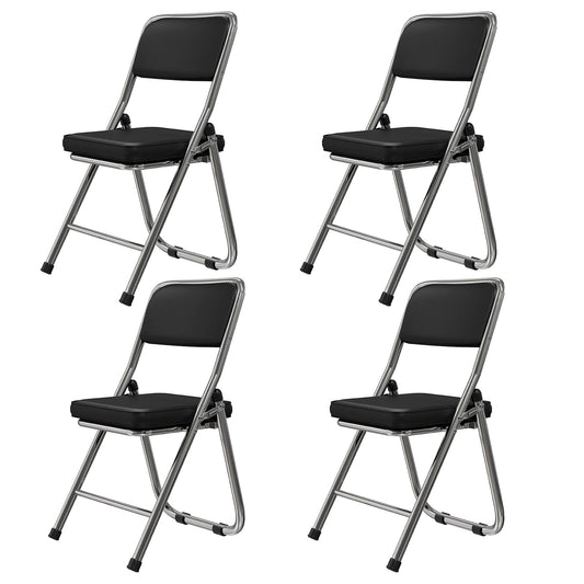 Eetkamerstoelen – Stoelenset – Kuipstoelen – Bistrostoelen – Kunstleren Stoelen – Zwart – Comfortabele Schuimvulling – Stevig Metalen Frame