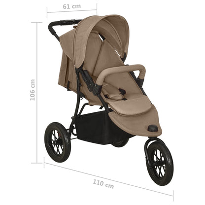 Buggy – Wandelwagen – Kinderwagen – Plooibuggy – Reisbuggy – Inklapbaar Met Eén Hand – Verstelbare Rugleuning – Taupe