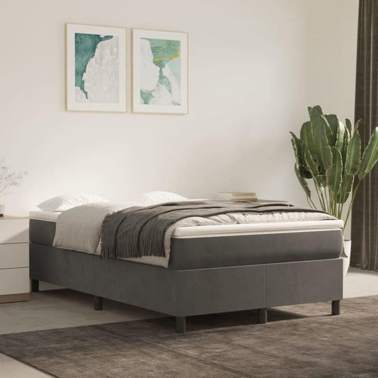 Modern Minimalist Bed Frame - Heavy-Duty Platform Bed with Easy Assembly, No Box Spring Needed, Sturdy Wooden Construction - Mattress-Friendly Design for All Seasons - Ideal for Small Spaces & Contemporary Bedrooms - Grigio S
