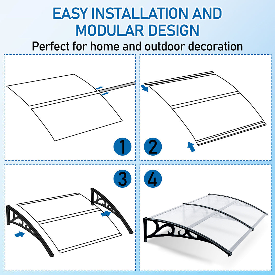 Outdoor Door Awning – Weatherproof Canopy for Doors, Windows & Balconies, Stylish Rain & Wind Protection, Safe Anti-Slip Entrance Cover