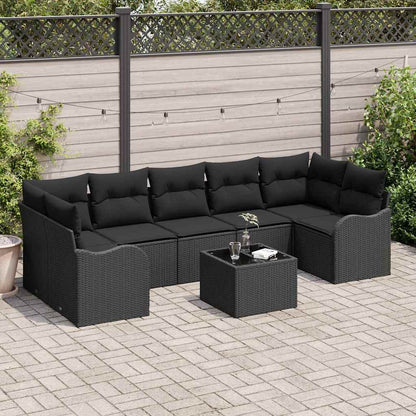 Tuinbank – Buitenbank – Loungeset – Tuinmeubel – Modulaire Bank – Handgevlochten Polyrattan – Verstelbare Poten – Weerbestendig Zwart