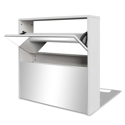 Schoenenkastje – Schoenenopberger – Schoenenrek – Schoenencabinet – Schoenenkast Met Spiegel – Compact En Ruimtebesparend – Gemaakt Van Duurzaam Rattan
