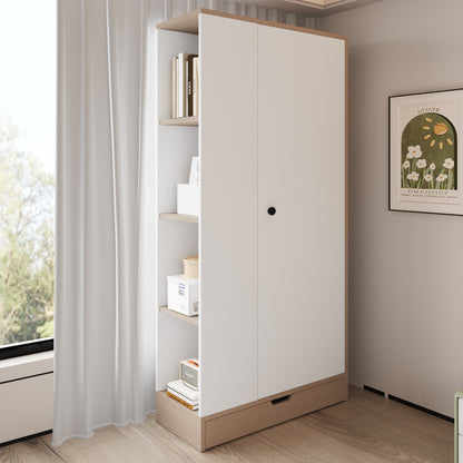 Kledingkast – Garderobekast – Opbergkast – Draaideurkast – Slaapkamerkast – Compact 70x40x170 cm – Metalen Constructie Wit