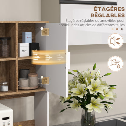 Keukenkast – Keukenbuffet – Opbergkast – Dressoir – Kast – Industrieel Design – 80x40x180 cm – Kabeldoorvoer