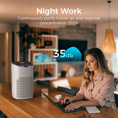Intelligent air purifier with HEPA filter for large spaces up to 120m², CADR value of 300m³/h, five-in-one efficient filter, purifying 99.97% of particles., Hepa Air Purifier for Home, Hepa Air Purifier Filter, Smart Air Pu