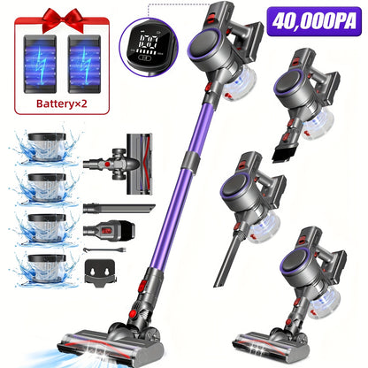 Authmic Cordless Vacuum With Touchscreen Display And Anti-Tangle Brush, Up To 55 Minutes Runtime, Suitable For Carpets, Hard Floors, And Pet Hair.