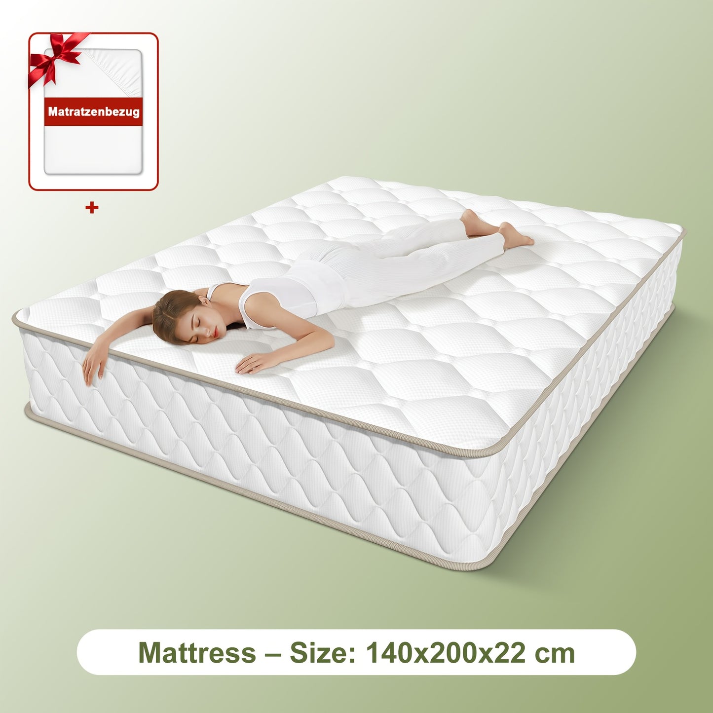 7-Zones Pocketvering Matras – Matras – Slaapmatras – Pocketveermatras – Ergonomisch Matras – Stevige H3 Hardheid – Afneembare Wasbare Katoenen Hoes