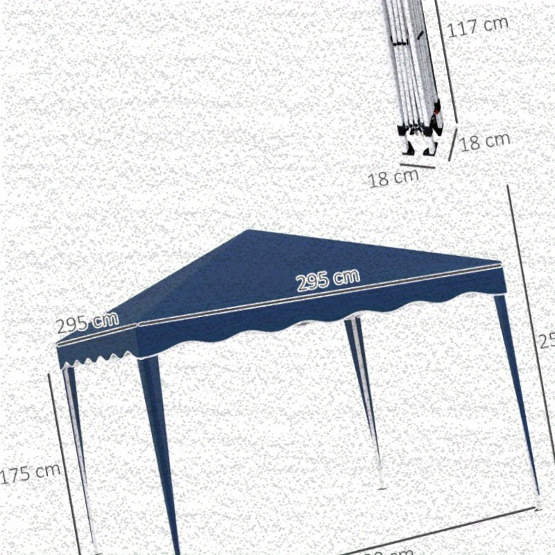 Tuinpaviljoen – Partytent – Pergola – Prieel – Overkapping – Verstelbare Hoogte – Stalen Frame & UV-Bescherming – Opvouwbaar Met Draagtasje – Oxford Polyester Blauw