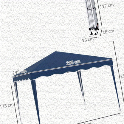 Tuinpaviljoen – Partytent – Pergola – Prieel – Overkapping – Verstelbare Hoogte – Stalen Frame & UV-Bescherming – Opvouwbaar Met Draagtasje – Oxford Polyester Blauw