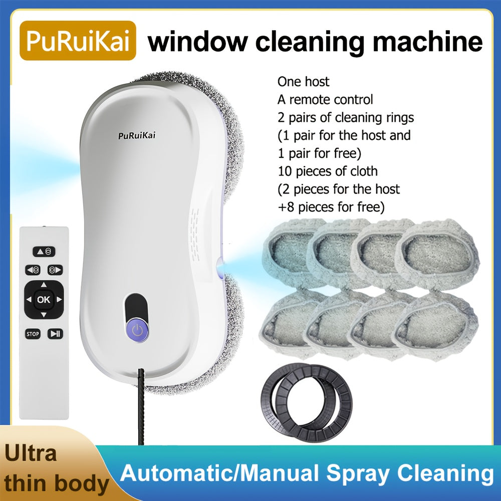 Automatische Raamwisser – Raamrobot – Ramenreiniger – Glasreiniger – Spiegelschoonmaker – Met Afstandsbediening – Duale Spray Systeem – Compact & Oplaadbaar