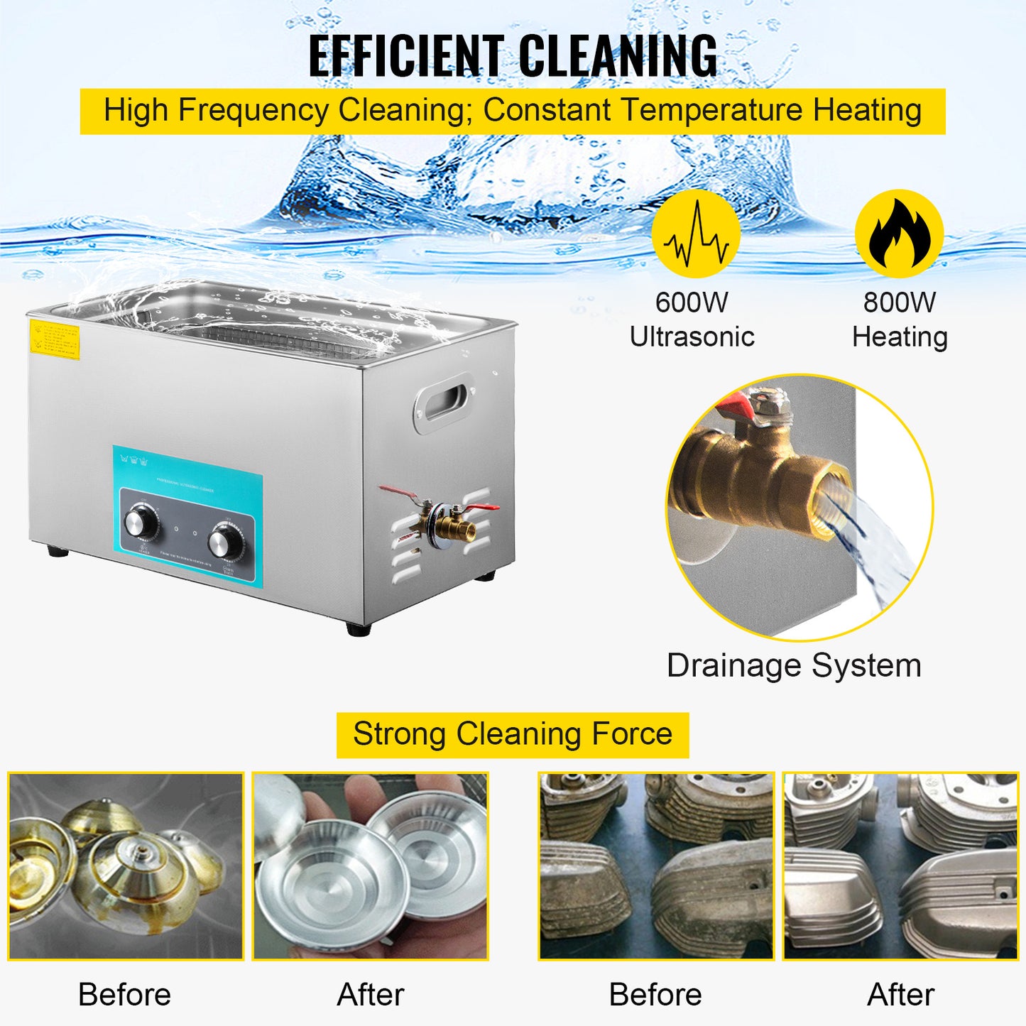 Ultrasone Reiniger – Ultrasonic Cleaner – Ultrasoon Schoonmaker – Ultrasoon Reinigingsapparaat – Ultrasone Tank – 30 Liter Capaciteit – Roestvrijstalen Behuizing met Timer en Verwarming