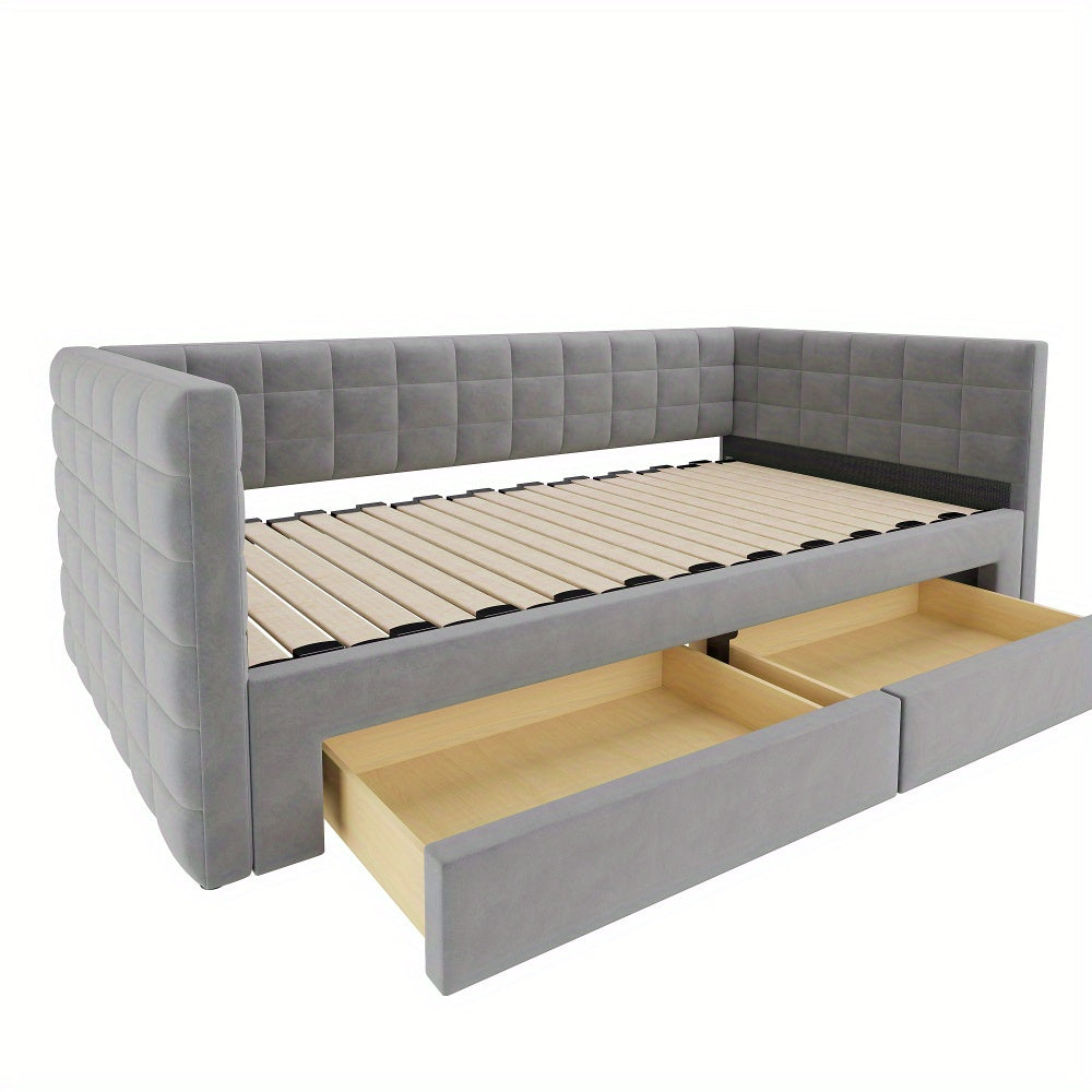 3-in-1 Slaapbank – Bedbank – Logeerbed – Klapbank – Sofa Bed – Ruimtebesparend Met Opberglades – Katoen-Linnen Bekleding – 90x190/180x190 cm – Stevig Lattenframe – Eenvoudige Montage – Beige