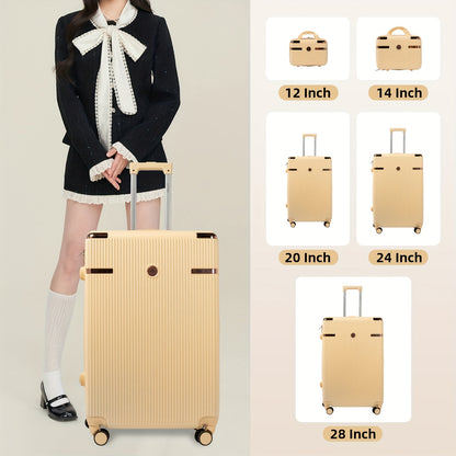 Koffer – Reisbagage – Trolley – Reiskoffer – Bagage – Gehard ABS Materiaal – 360° Zwenkwielen – Geel – Combinatieslot – 12” tot 28”