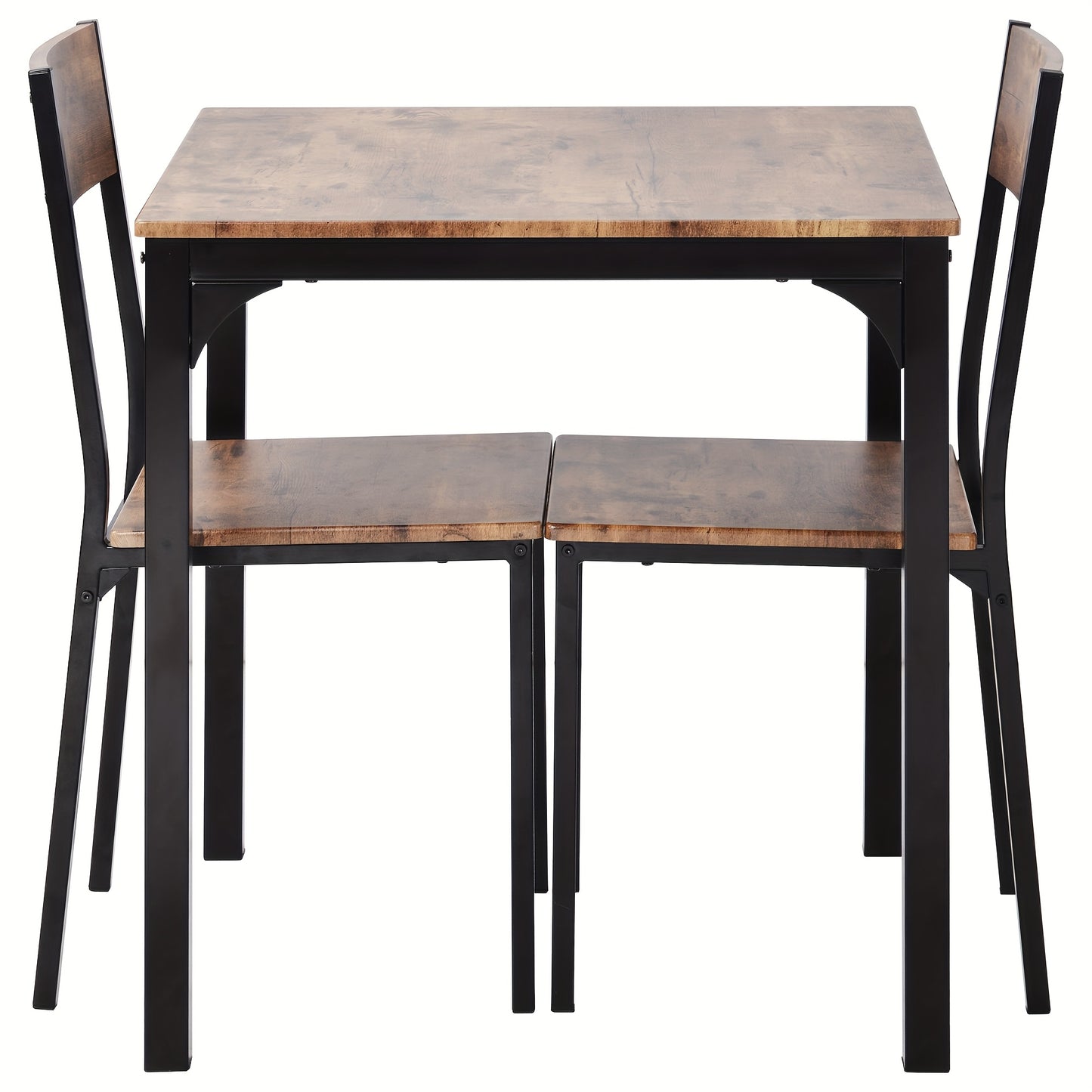 Eethoek – Zitgroep – Dinerset – Tafel Met 2 Stoelen – Balkonmeubilair – Compact En Praktisch – Massief Hout En Metaal