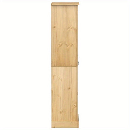 Linnenkast – Kledingkast – Garderobekast – Opbergkast – Vintage Kast – Massief Grenenhout – Compact Formaat 55x38x170 cm