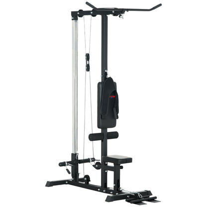 Lat Pulldown Apparaat – Katrol Systeem – Krachtstation – Fitnessstation – Home Gym – Verstelbare Zitting – Stalen Frame – Maximale Belastbaarheid 110 kg