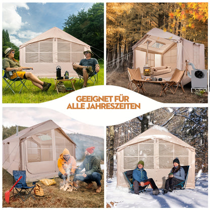 Opblaasbare Tent – Camping Tent – Festival Tent – Kampeertent – Outdoor Tent – Ruim 6-10 Persoons – Snelle Opzet Met Handpomp – Duurzaam Oxford Polyester Met Ventilatie