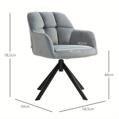 Draaifauteuil – Lounge Fauteuil – Zwarte Poot Stoel – Relax Stoel – Grijze Stoel – 360° Draaibaar – Hoogwaardig Schuim