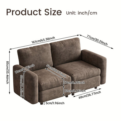 Hoekbank – Moderne Bank – Modulair Sofa – L-vormige Zithoek – U-vormige Loungesofa – 5 Zitplaatsen – Opbergruimte Chaise Longue – Duurzaam Niet-Houten Frame