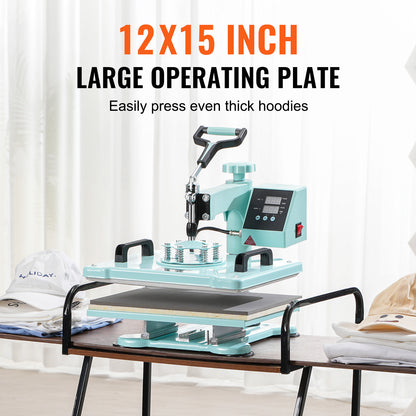 Transferpers – Hittepers – Heat Press Machine – Warmte Pers – Drukpers – 30,5x38,1 cm Persoppervlak – 360° Draaiarm Met Uitschuifbare Lade