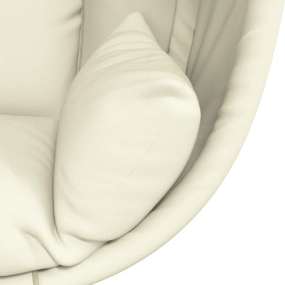 Hangstoel – Hangende Eierstoel – Cocoon Stoel – Schommelstoel – Tuinstoel – Stalen Frame – Afneembare Beige Kussens – Draagvermogen 150 kg