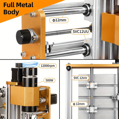 3018 Pro Max CNC Machine – CNC Router – Graveermachine – Freesmachine – CNC Router Kit – 500W Spindel – All-Metal Frame
