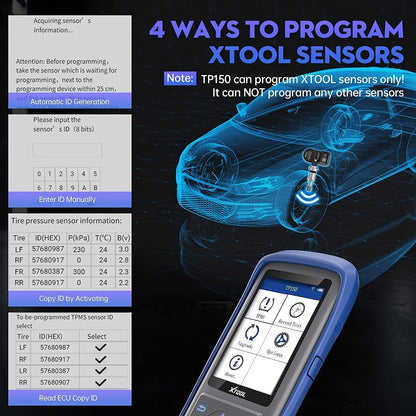 TPMS Programmeertool – Bandenspanning Tester – Sensor Activator – Reset Tool – Diagnoseapparaat – Wifi Updates – Kleurenscherm – Compact Design