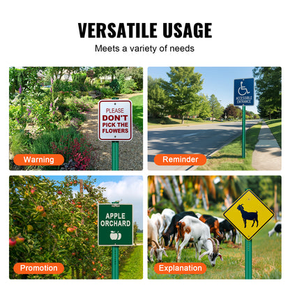 Verkeersbordpaal – Bordpaal – Verkeerspaal – Signaalpaal – Bordhouder – 8 Voet – Gegalvaniseerd Staal – Weerbestendige Groene Coating