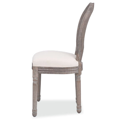 Eetkamerstoelen – Stoelen – Kuipstoelen – Linnen Stoelen – Rattan Stoelen – Set van 2 – Comfortabele Foamvulling – Stevig Houten Frame Crème