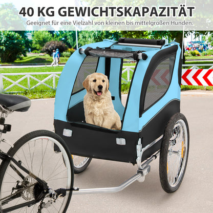 Fietskar Hond – Hondenfietskar – Hondenkar – Fietsaanhanger – Opvouwbaar – Maximaal 40 kg Draagvermogen – Stalen Frame Met Waterafstotende Oxford Stof – Veilig Met Reflectoren En Rode Vlag